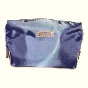 Emanuel Ungaro travel bag NWOT cosmetic case black nylon genuine brown leather